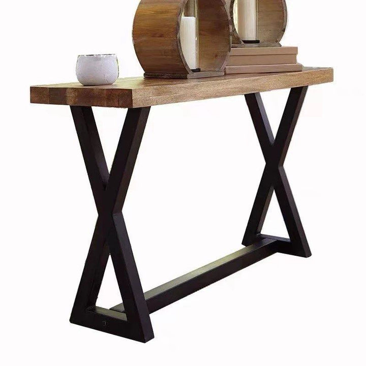 MARCELLA Modern Industrial Solid Wood Console Table