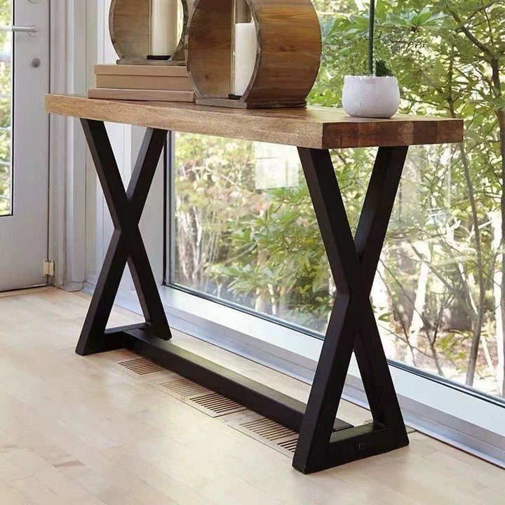 MARCELLA Modern Industrial Solid Wood Console Table