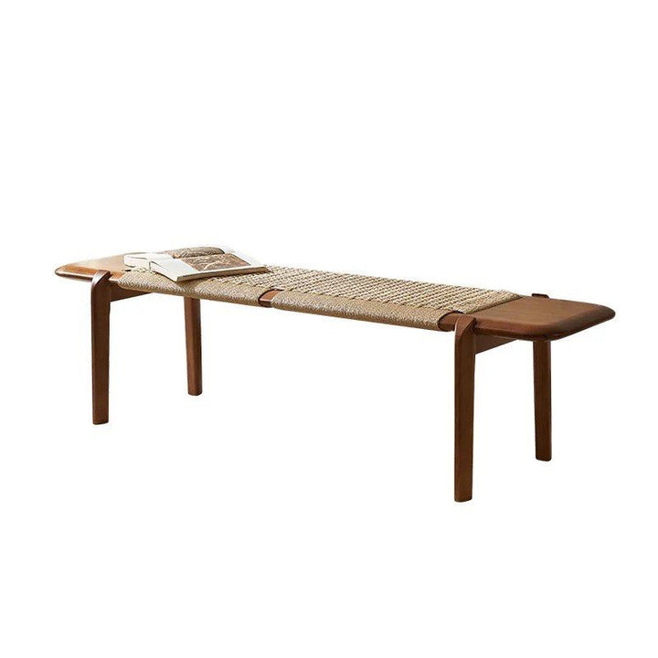 ALOSIEN Vintage Rattan Bench