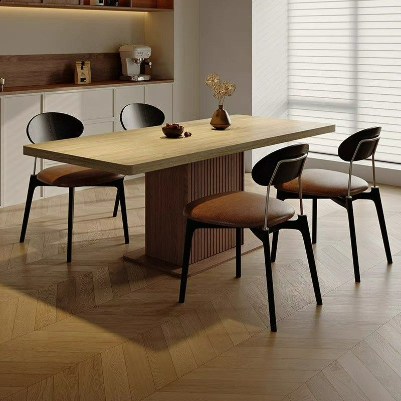 AUREN Modern Travertine Dining Table With Storage