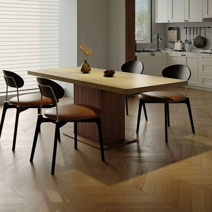AUREN Modern Travertine Dining Table With Storage