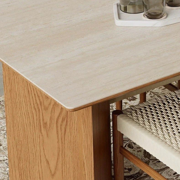 JERA Modern Travertine Dining Table