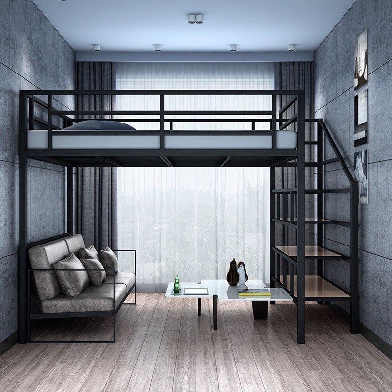 TROYE Modern Industrial Loft Bed