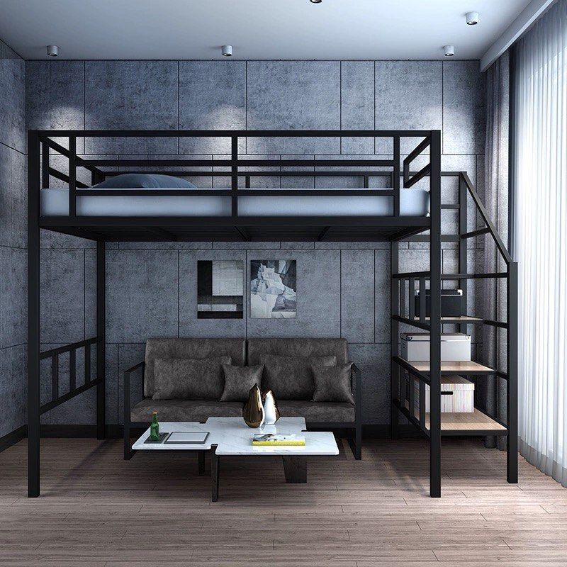 TROYE Modern Industrial Loft Bed