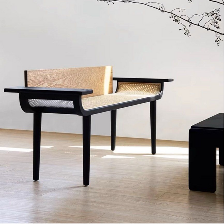 CASPIAN Japandi Rattan Bench