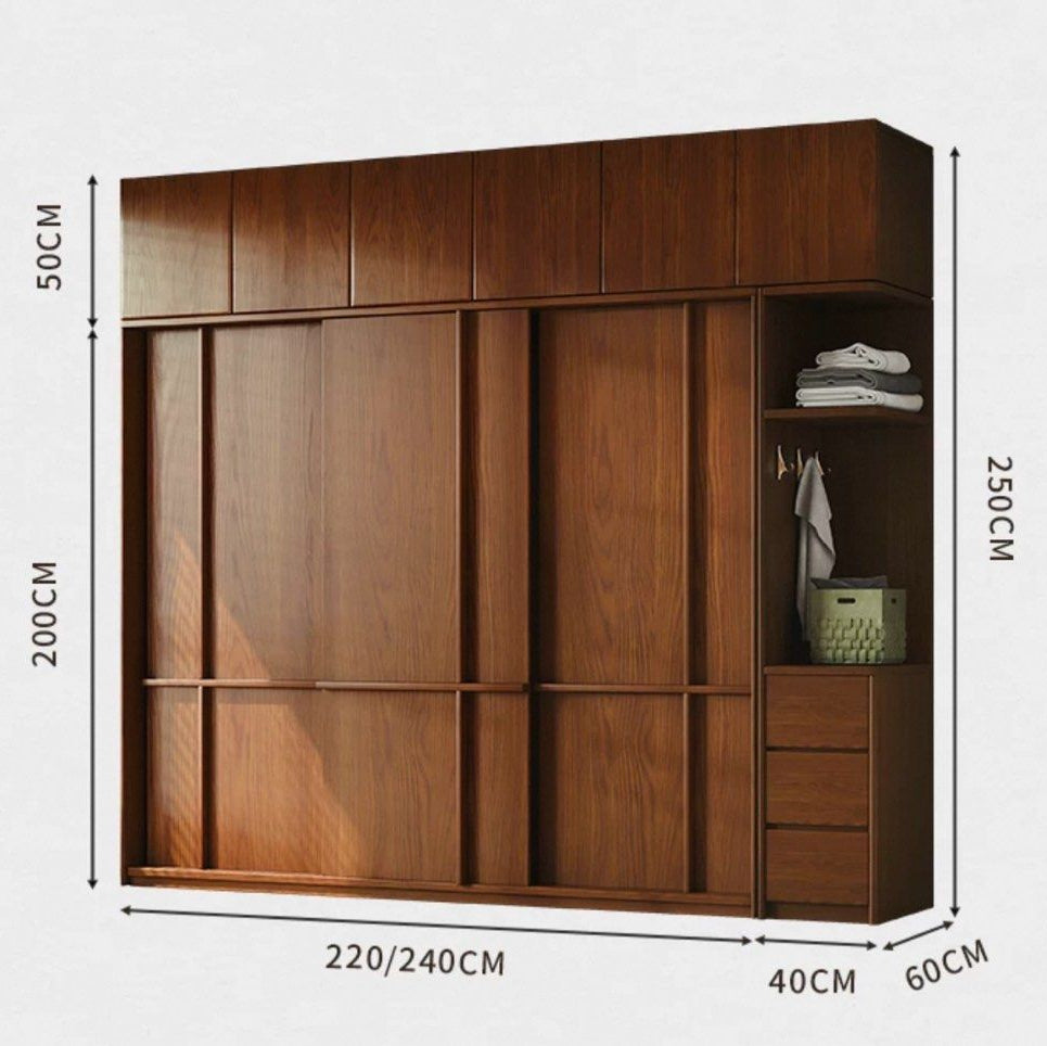 URSHER Modern Solid Wood Wardrobe