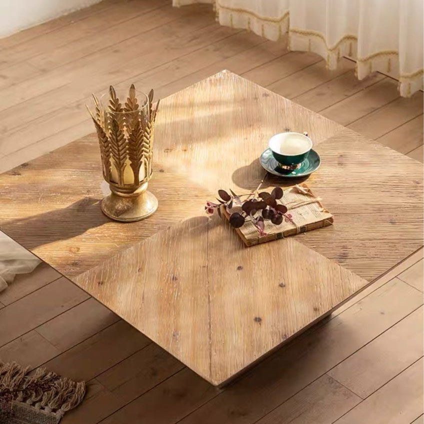 VANDERE Rustic Solid Wood Coffee Table