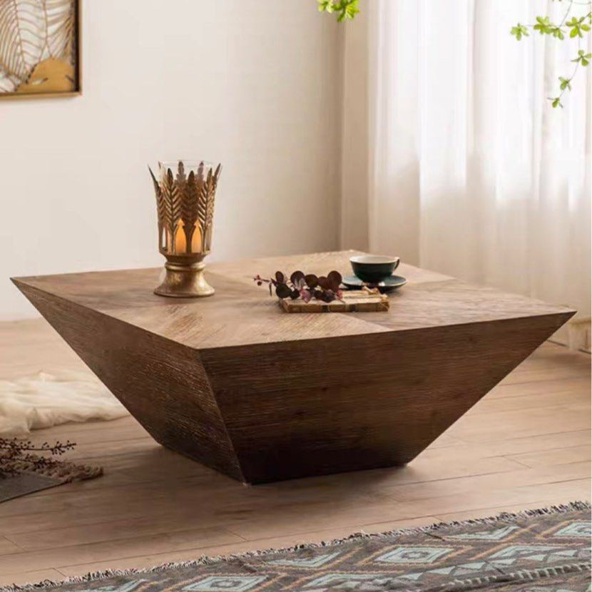 VANDERE Rustic Solid Wood Coffee Table