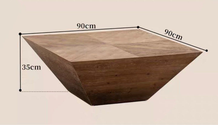 VANDERE Rustic Solid Wood Coffee Table
