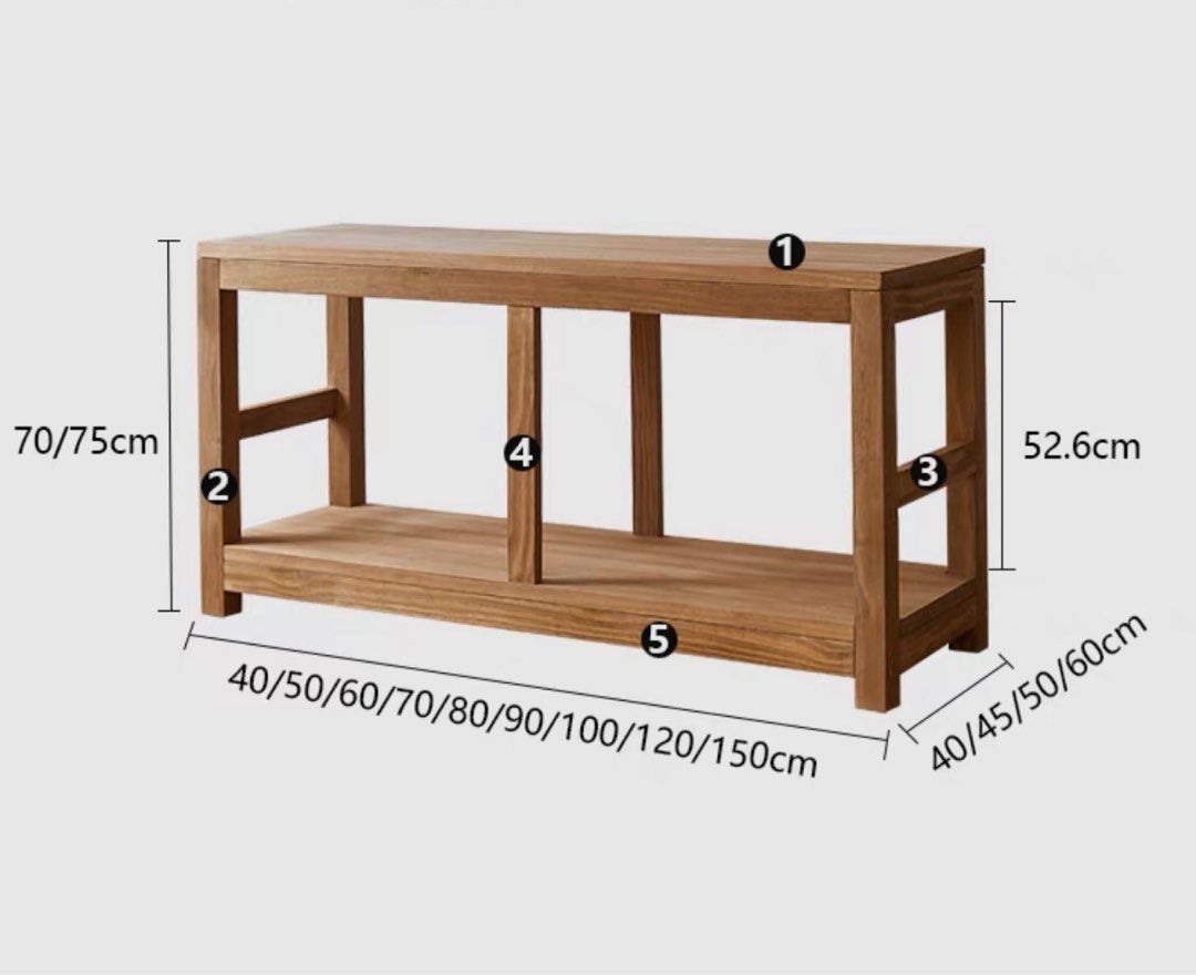 VALENTINO Rustic Solid Wood Display Shelf