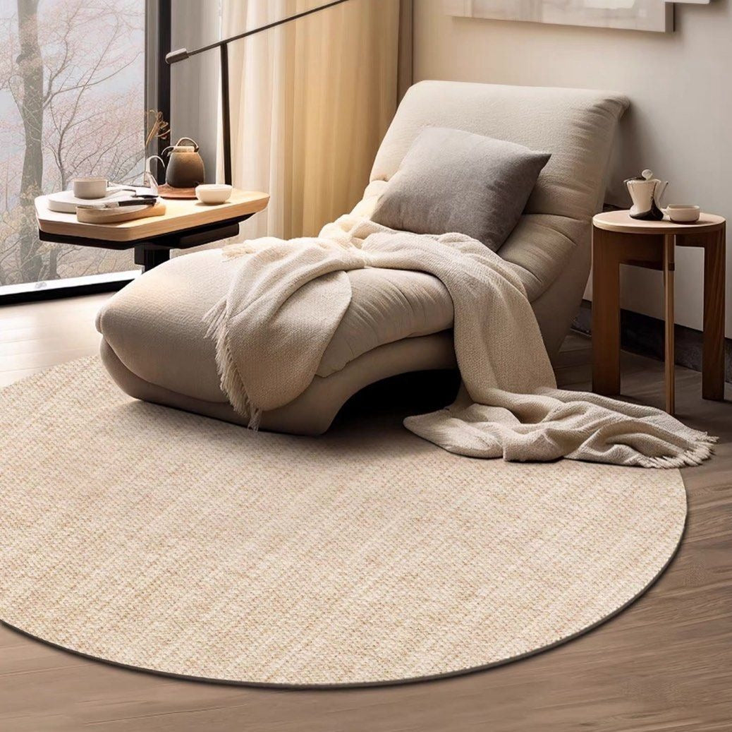 ZACHARIAS Modern Khaki Wool Round Rug – Radical Homes