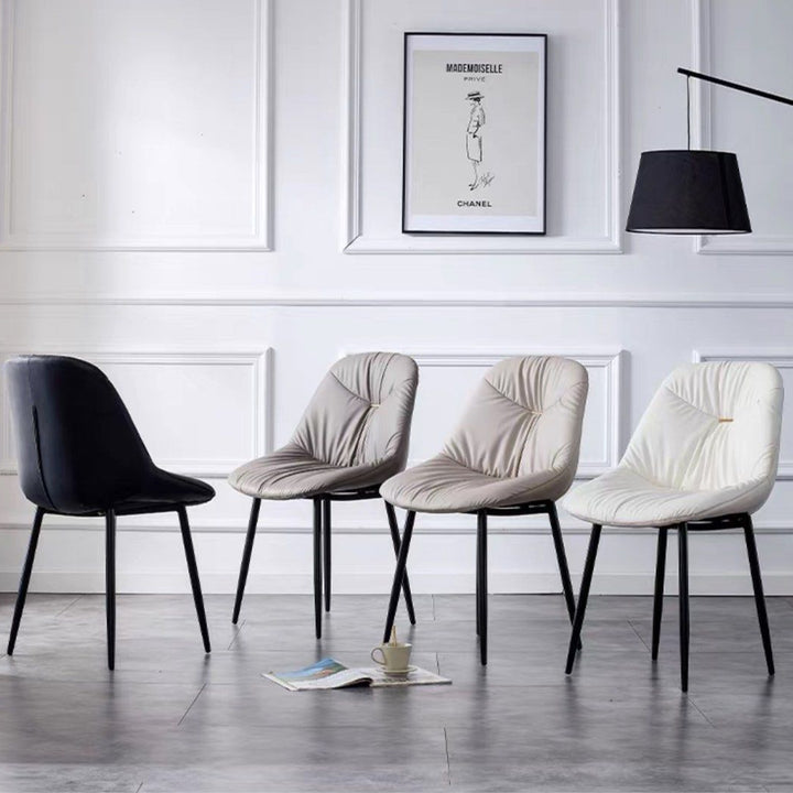 KRAVINOFF Modern Leather Dining Chair - Radical Homes Singapore