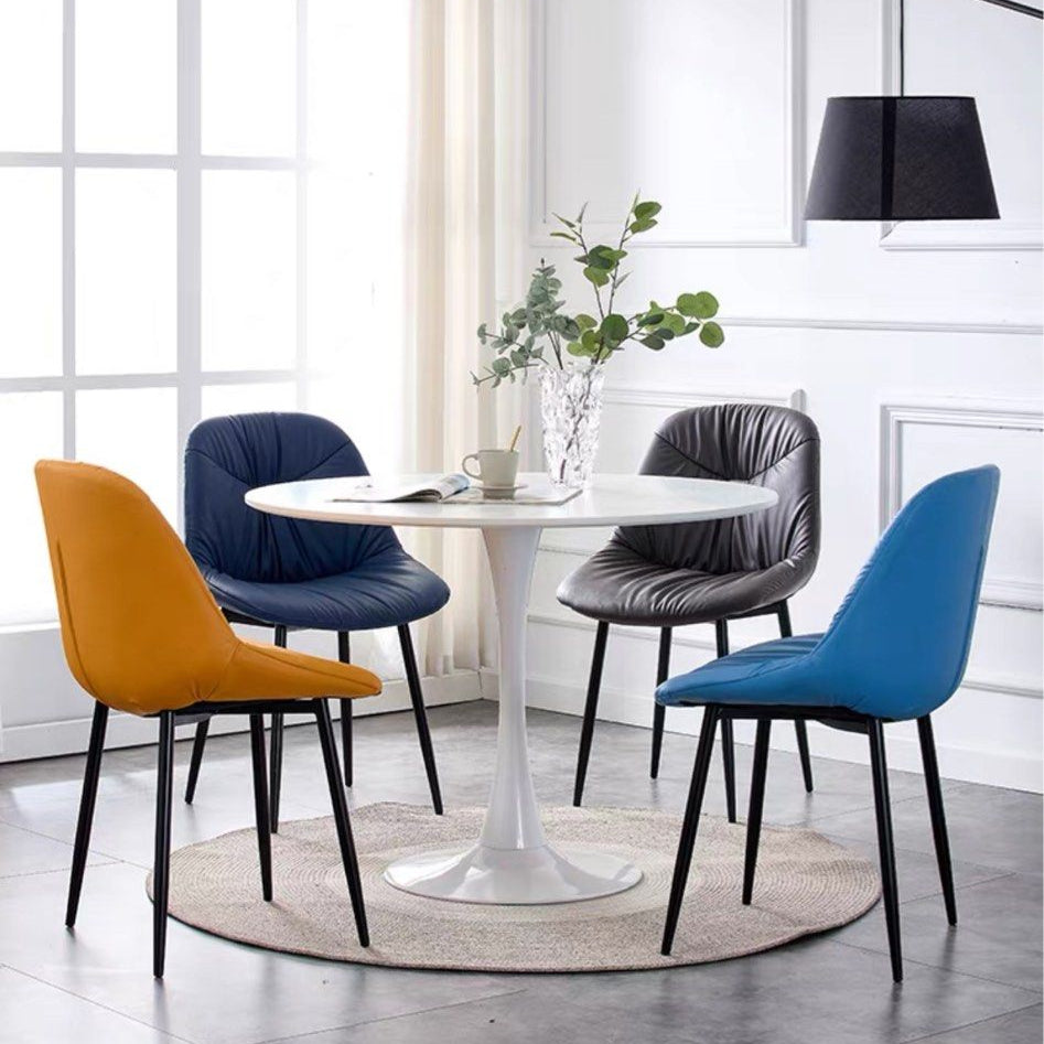 KRAVINOFF Modern Leather Dining Chair - Radical Homes Singapore