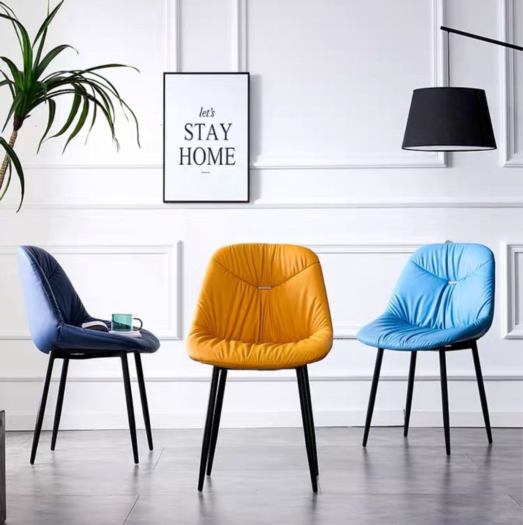 KRAVINOFF Modern Leather Dining Chair - Radical Homes Singapore