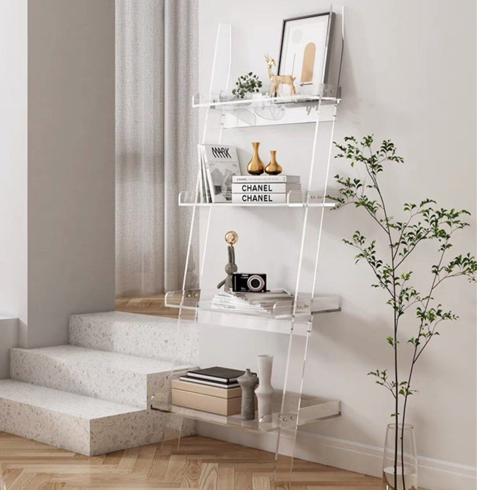 THALITA Modern Transparent Ladder Shelf