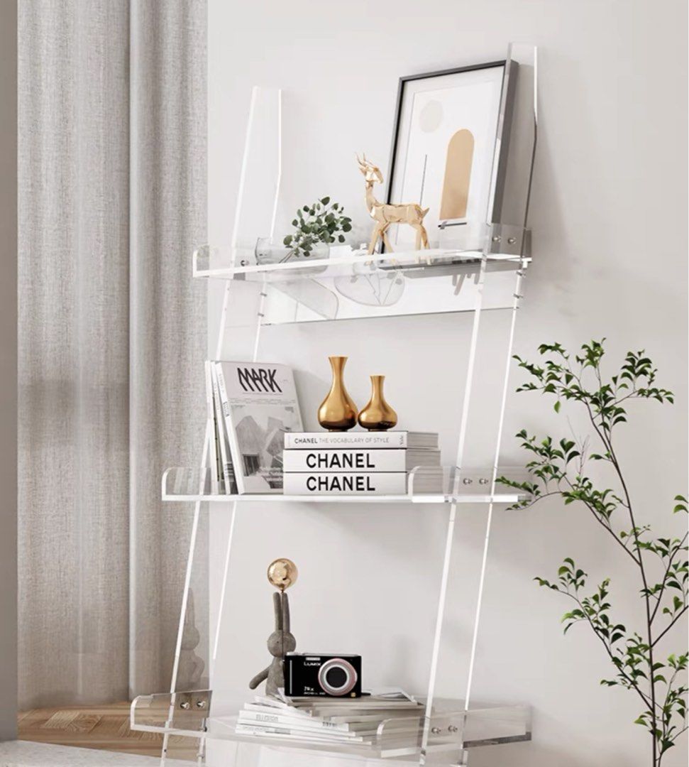 THALITA Modern Transparent Ladder Shelf