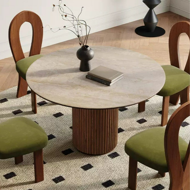 MONTIEL Modern Travertine Dining Table