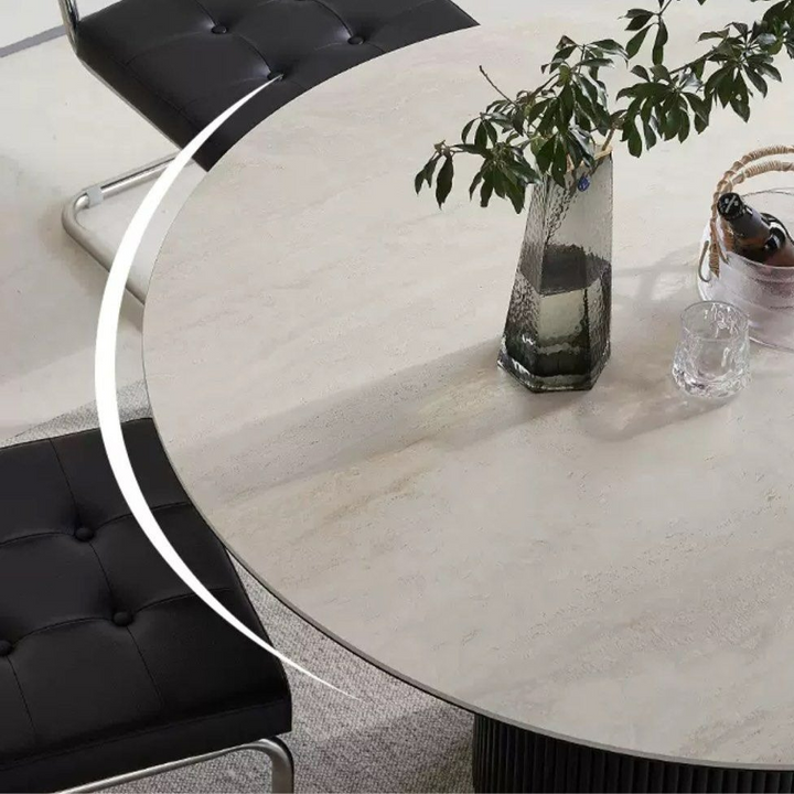 MONTIEL Modern Travertine Dining Table