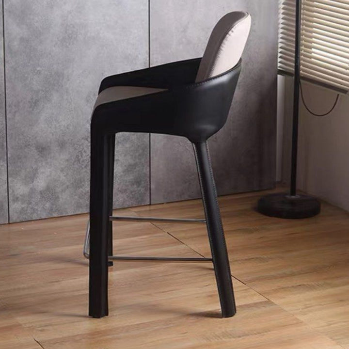 PRESTIGE Modern Saddle Leather Bar Stool