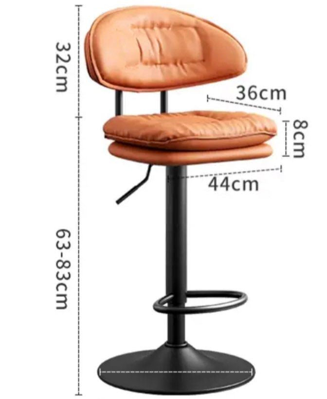 BEELE Modern Leather Bar Stool
