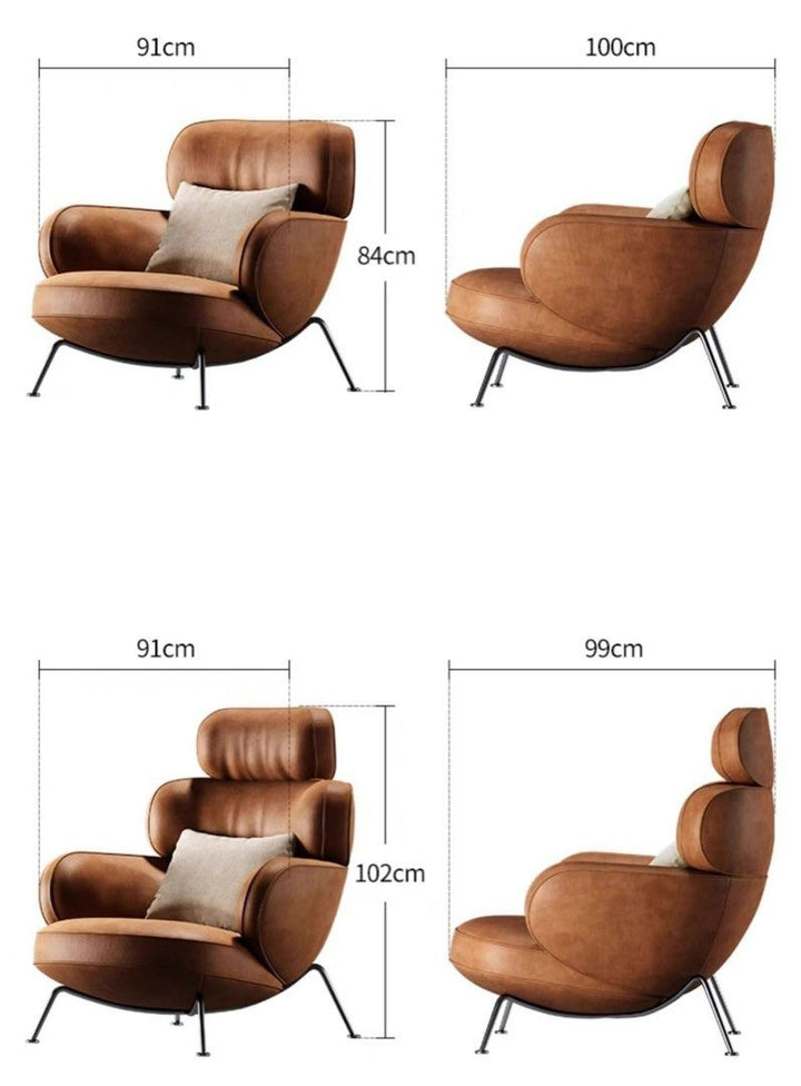LUNA Modern Leather Leisure Chair