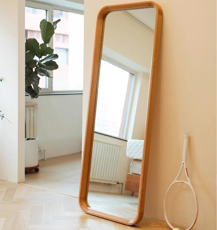 VOXE Classic Rounded Solid Wood Mirror