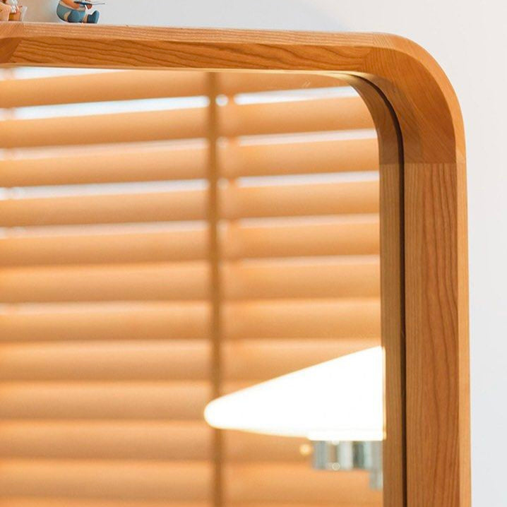 VOXE Classic Rounded Solid Wood Mirror