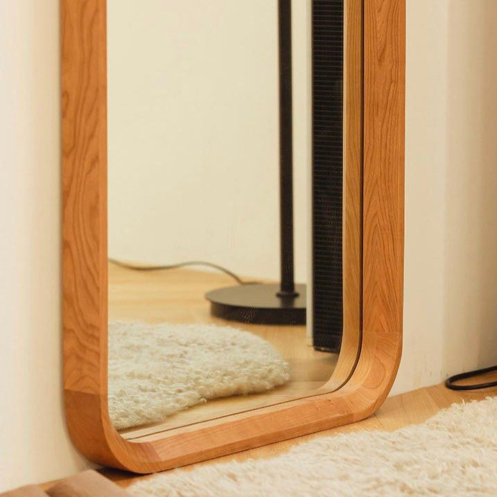 VOXE Classic Rounded Solid Wood Mirror