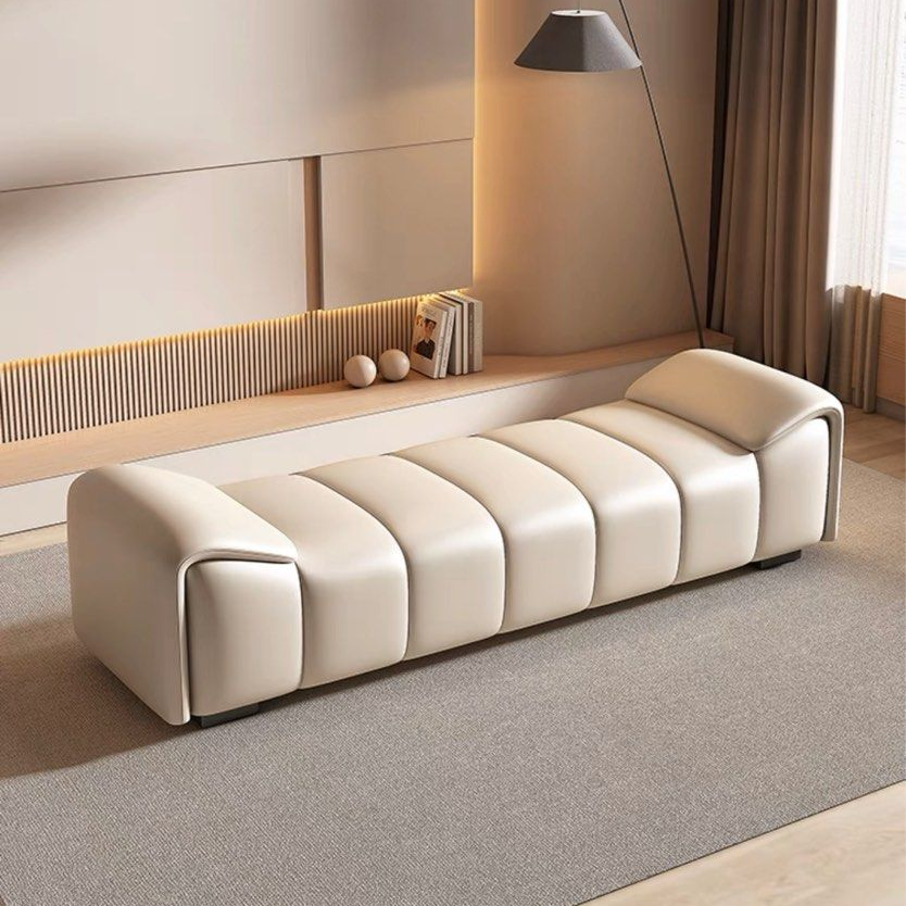 AMBERLY Modern Leather Bench