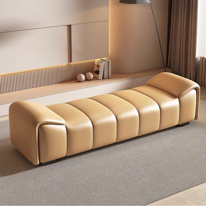 AMBERLY Modern Leather Bench