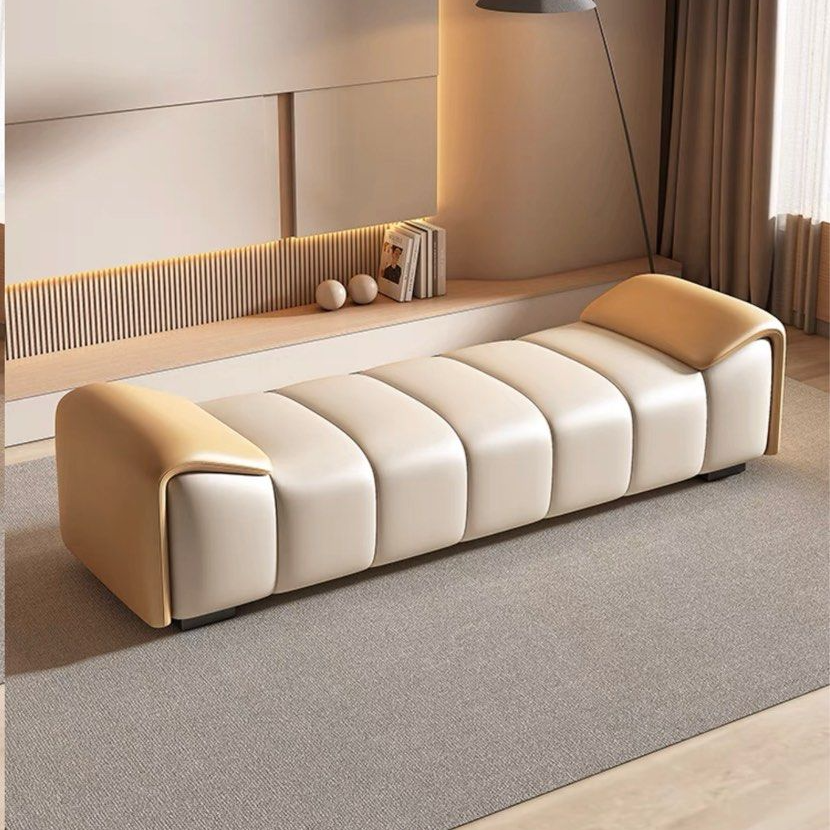 AMBERLY Modern Leather Bench