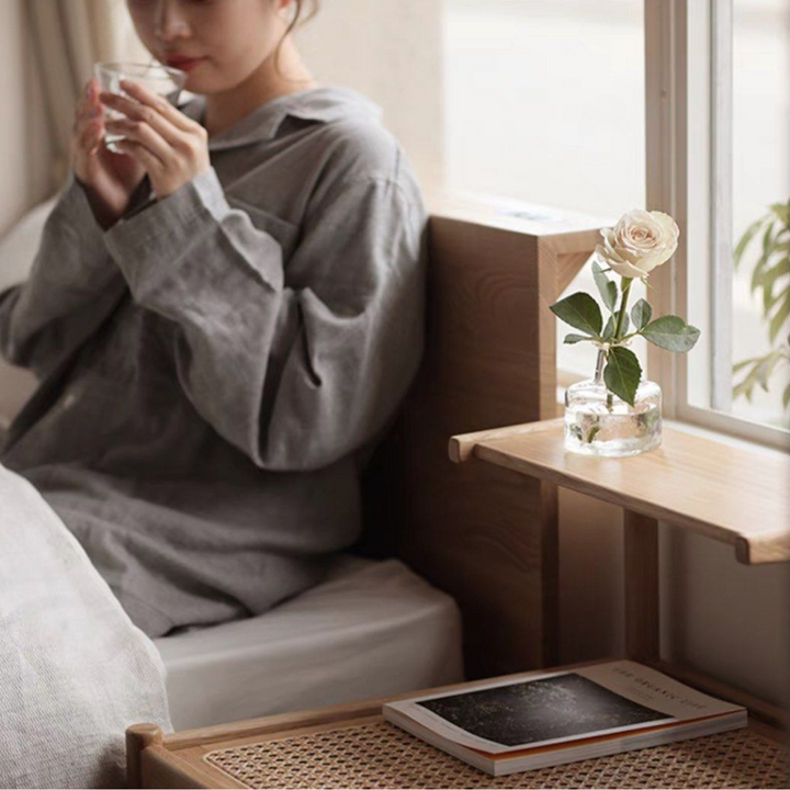 VUNA Japandi Rattan Bedside Table