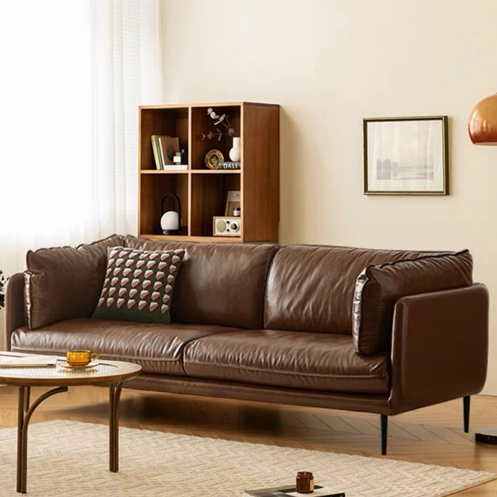 DRIANNA Modern Waxed Leather Sofa