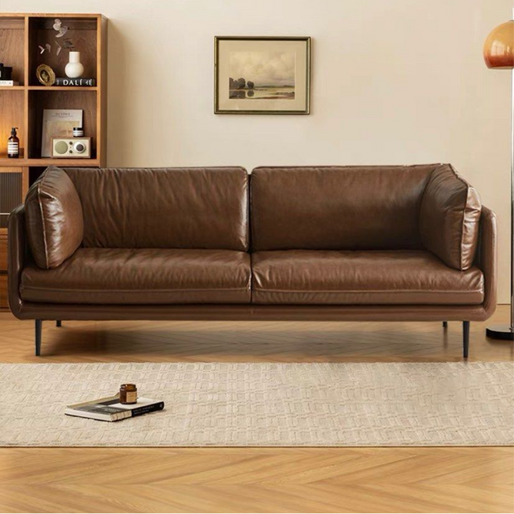 DRIANNA Modern Waxed Leather Sofa