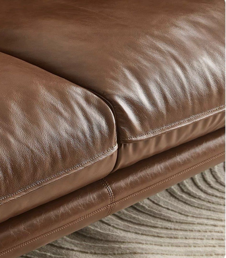 DRIANNA Modern Waxed Leather Sofa