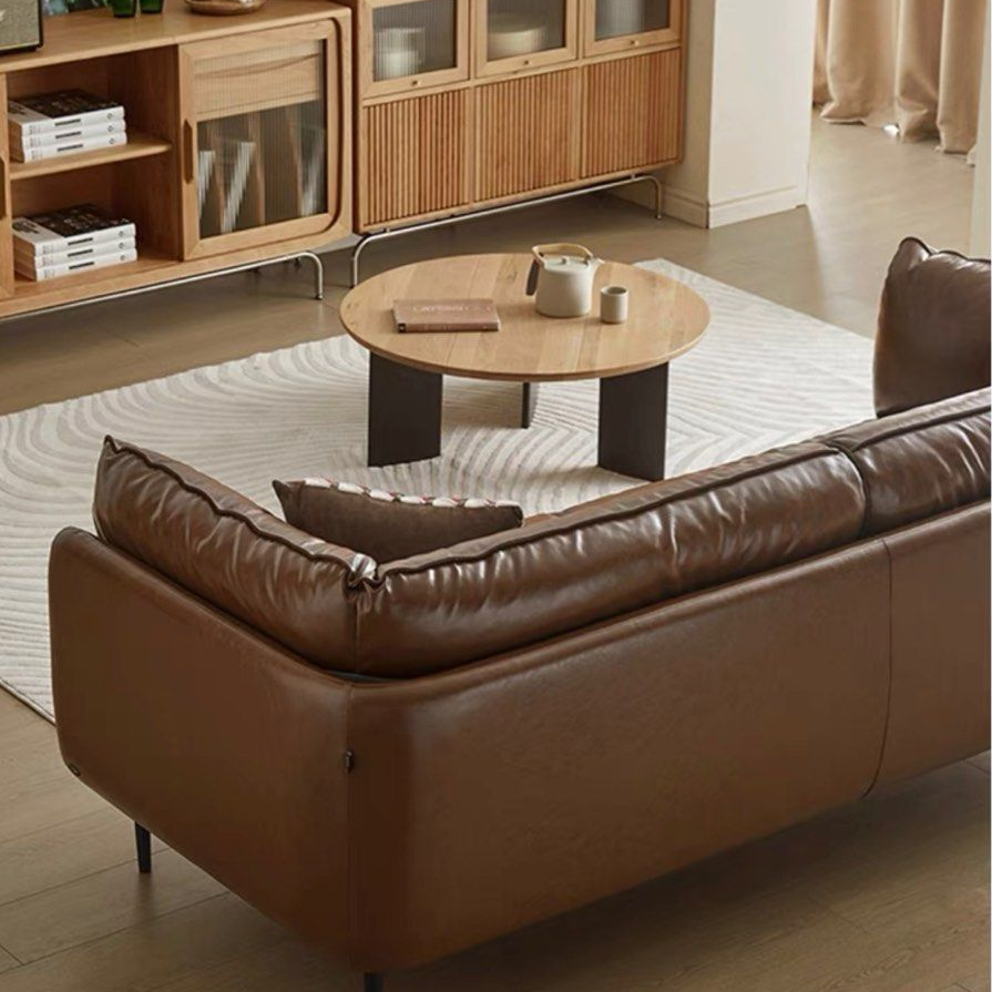 DRIANNA Modern Waxed Leather Sofa