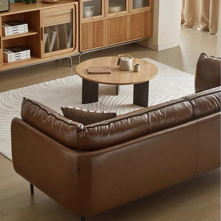 DRIANNA Modern Waxed Leather Sofa