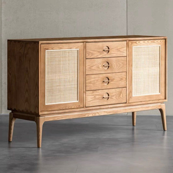 NETO Pine Wood Rattan Sideboard