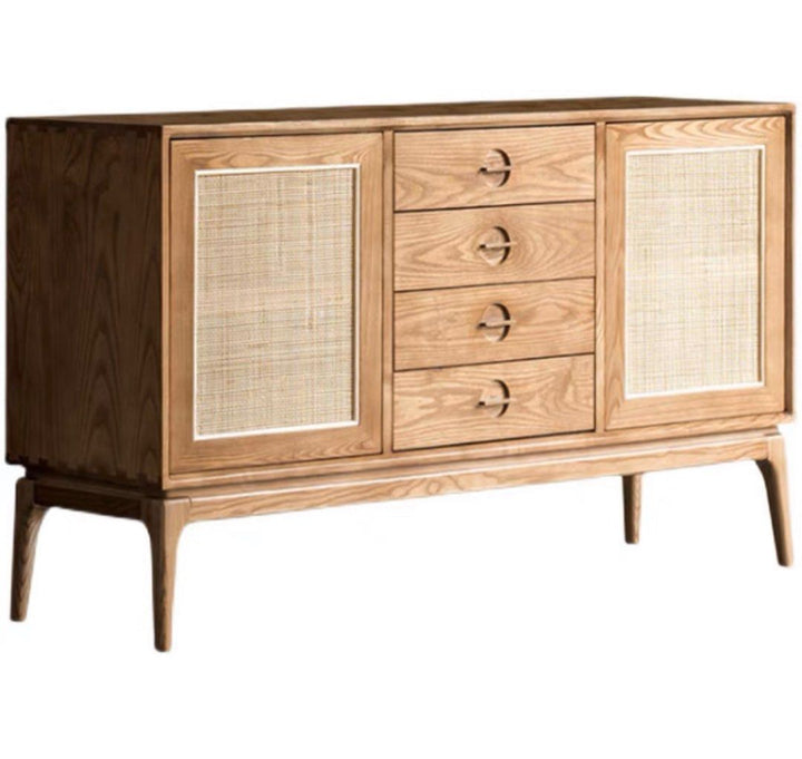 NETO Pine Wood Rattan Sideboard