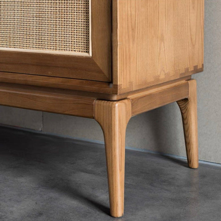 NETO Pine Wood Rattan Sideboard
