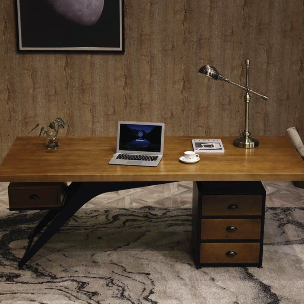 CHAD Rustic Solid Wood Study Desk – Radical Homes