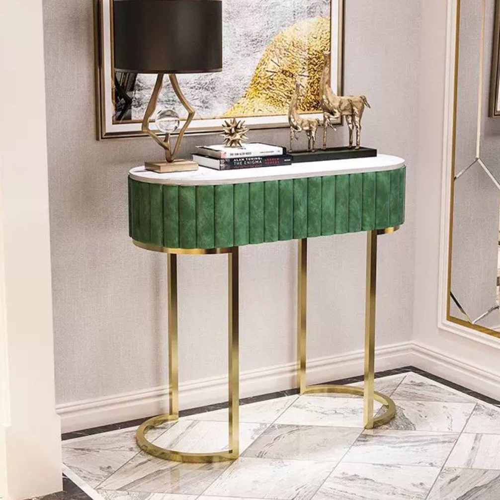 RAVENNA Modern Velvet Hallway Console