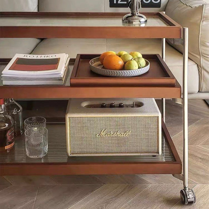 ZILA Modern Walnut Bar Cart