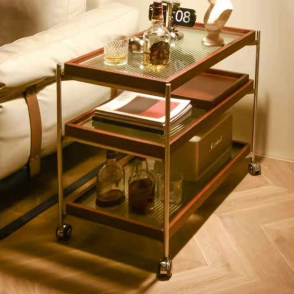 ZILA Modern Walnut Bar Cart