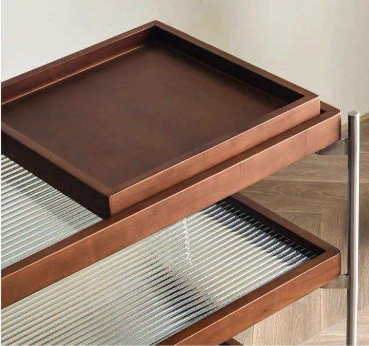 ZILA Modern Walnut Bar Cart