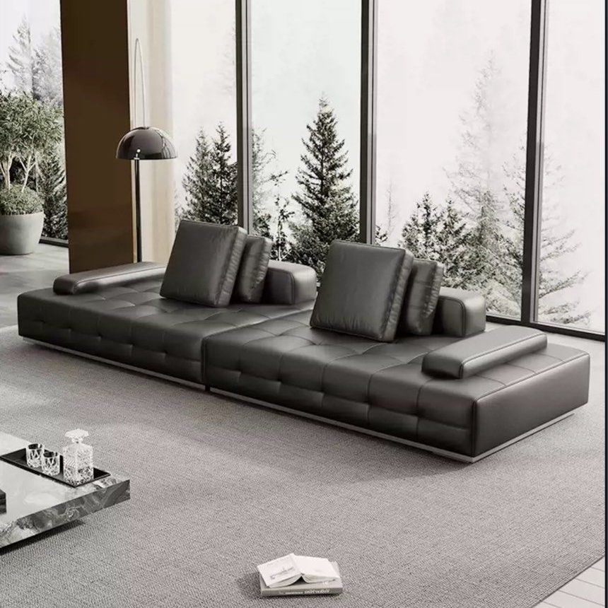 MARCELLIO Modern Genuine Leather Sofa