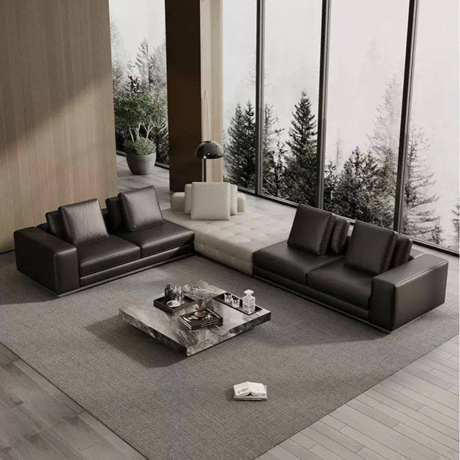 MARCELLIO Modern Genuine Leather Sofa